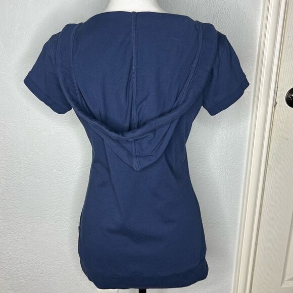 Disney Minnie Hong Kong Short Sleeve Hooded Tee Women’s Dark Blue Top Size L - Picture 4 of 9